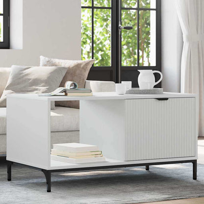 Coffee Table with Drawer White 90 x 49 x 46 cm Engineered Wood
