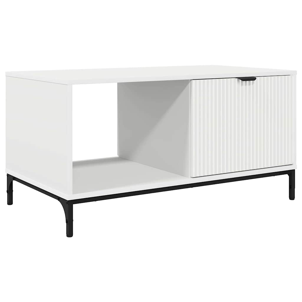 Coffee Table with Drawer White 90 x 49 x 46 cm Engineered Wood
