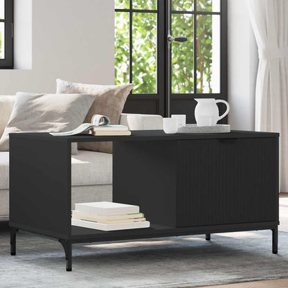 Coffee Table Black Oak 90 x 49 x 46 cm Engineered Wood