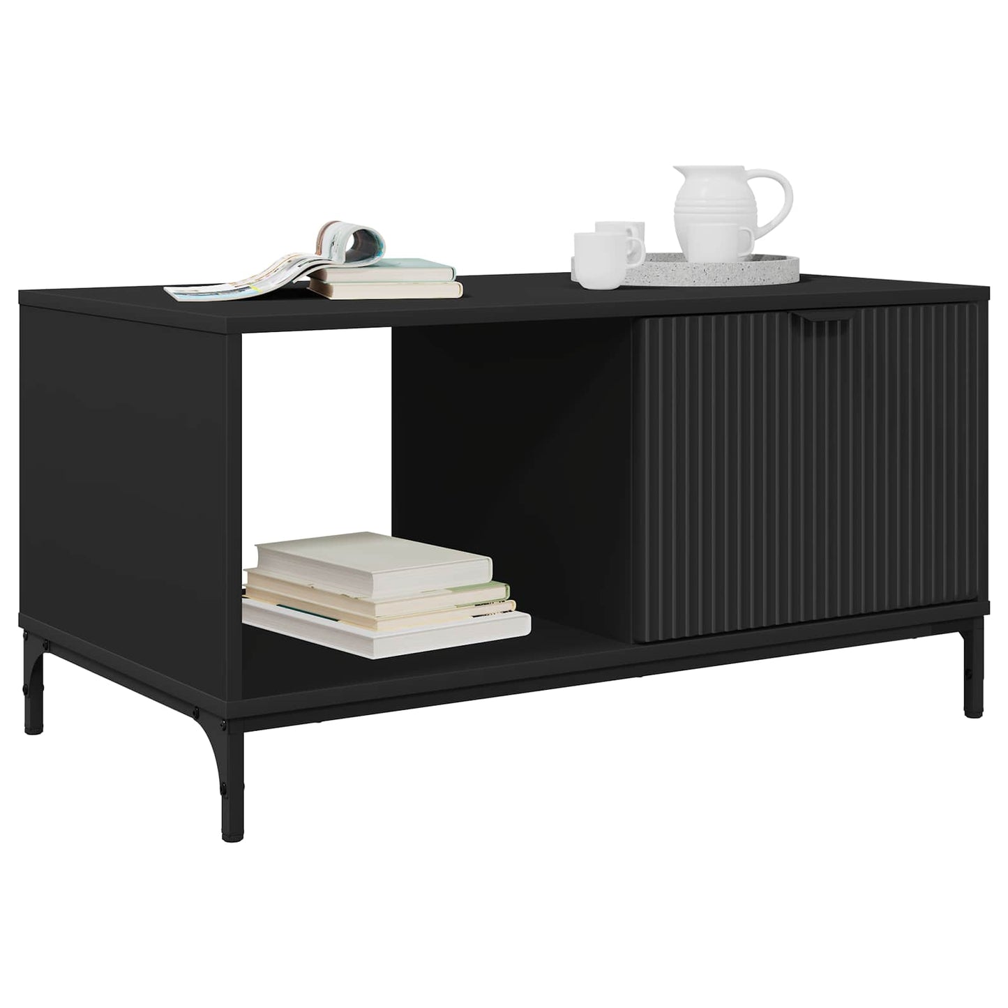Coffee Table Black Oak 90 x 49 x 46 cm Engineered Wood