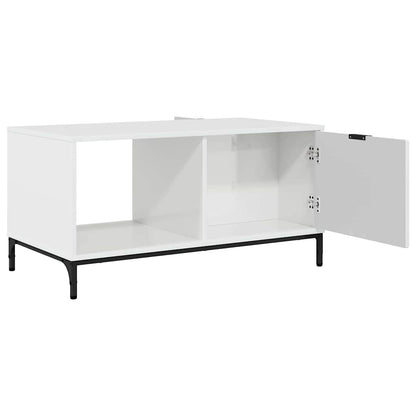 Coffee Table High Gloss White 90 x 49 x 46 cm Engineered Wood