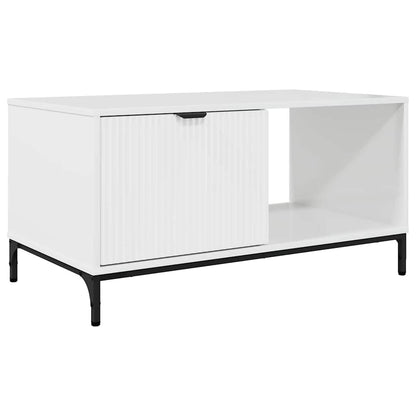 Coffee Table High Gloss White 90 x 49 x 46 cm Engineered Wood