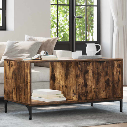 Coffee Table Smoked Oak 90 x 49 x 46 cm Engineered Wood