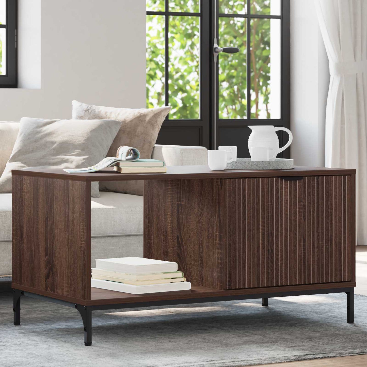 Coffee Table Brown Oak 90 x 49 x 46 cm Engineered Wood