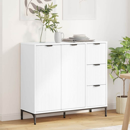 Sideboard White 89.5 x 33 x 82 cm Engineered Wood