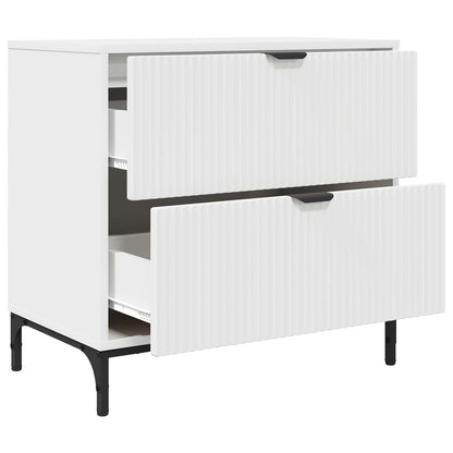 Bedside Table White 63.5 x 36 x 61 cm Engineered wood