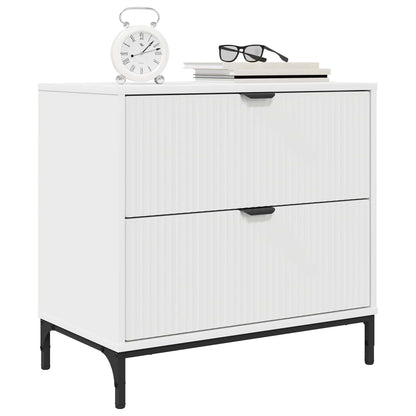 Bedside Table White 63.5 x 36 x 61 cm Engineered wood