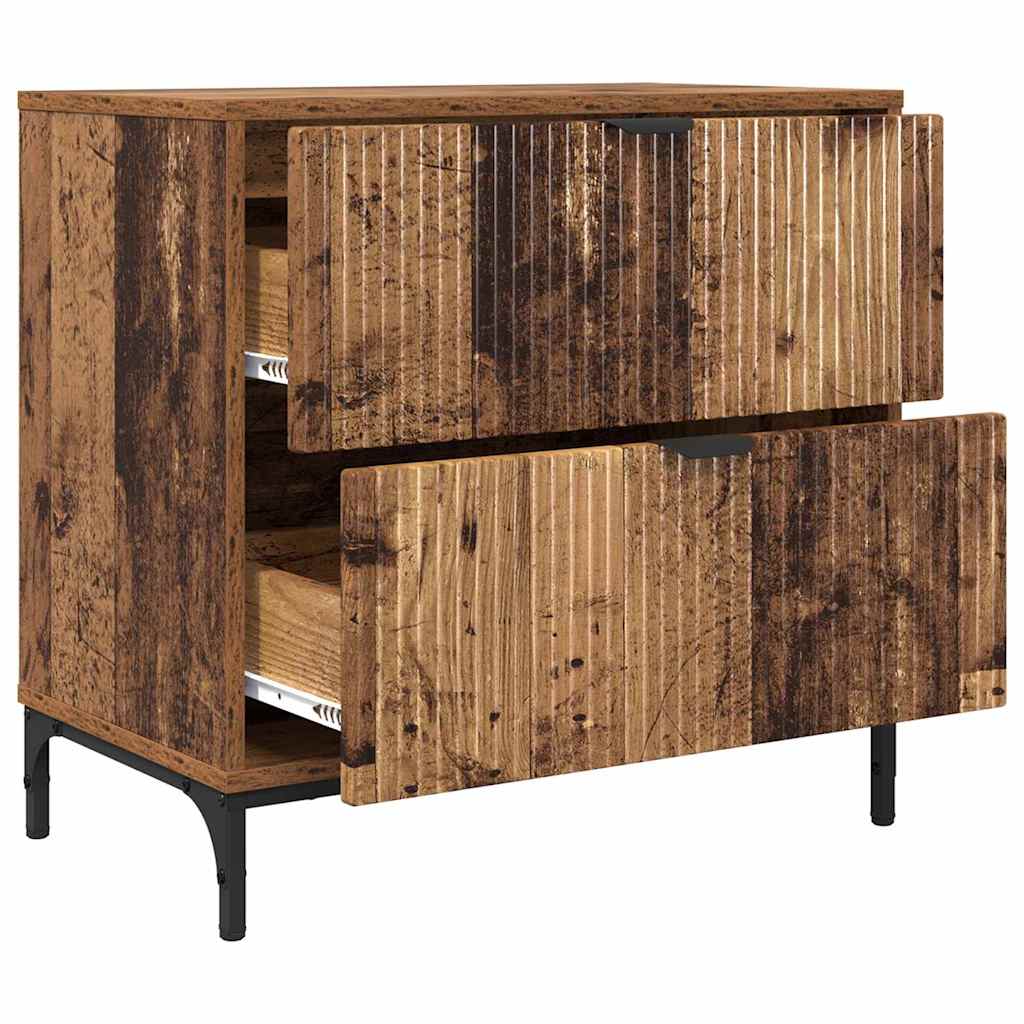Bedside Table Old wood 63.5 x 36 x 61 cm Engineered wood