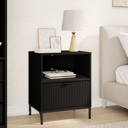 Bedside Cabinet Black 49 x 36 x 61 cm Engineered wood