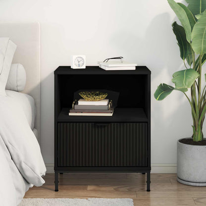 Bedside Cabinet Black 49 x 36 x 61 cm Engineered wood