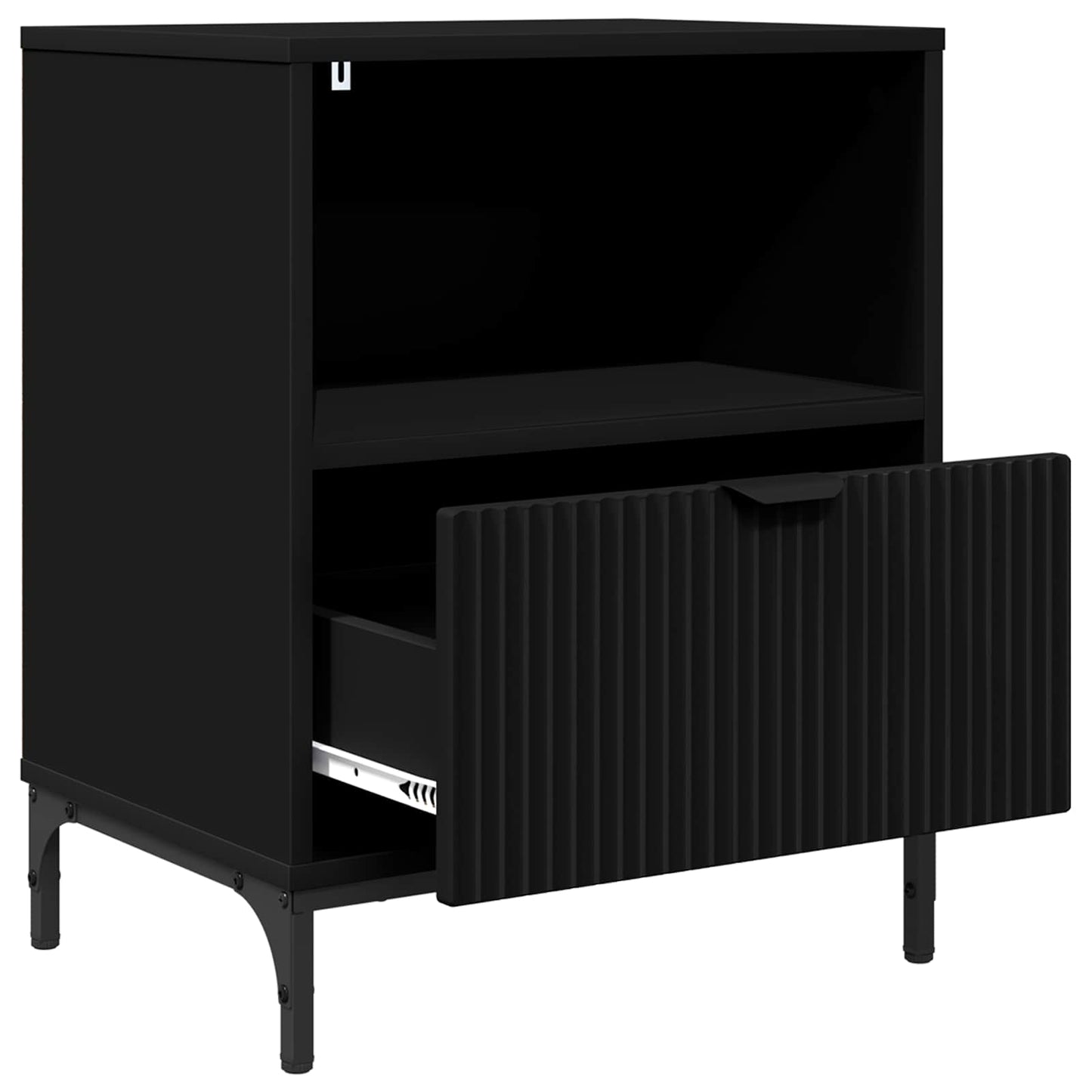 Bedside Cabinet Black 49 x 36 x 61 cm Engineered wood