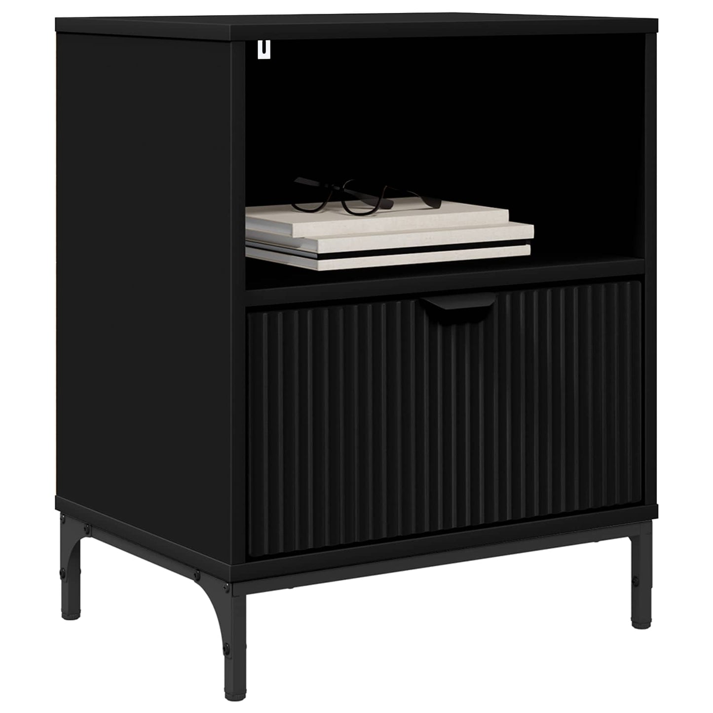 Bedside Cabinet Black 49 x 36 x 61 cm Engineered wood