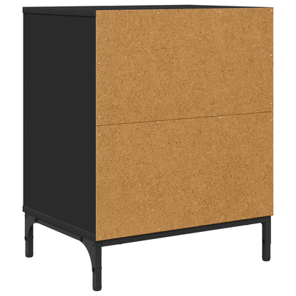 Bedside Cabinet 2 pcs Black 49 x 36 x 61 cm Engineered wood