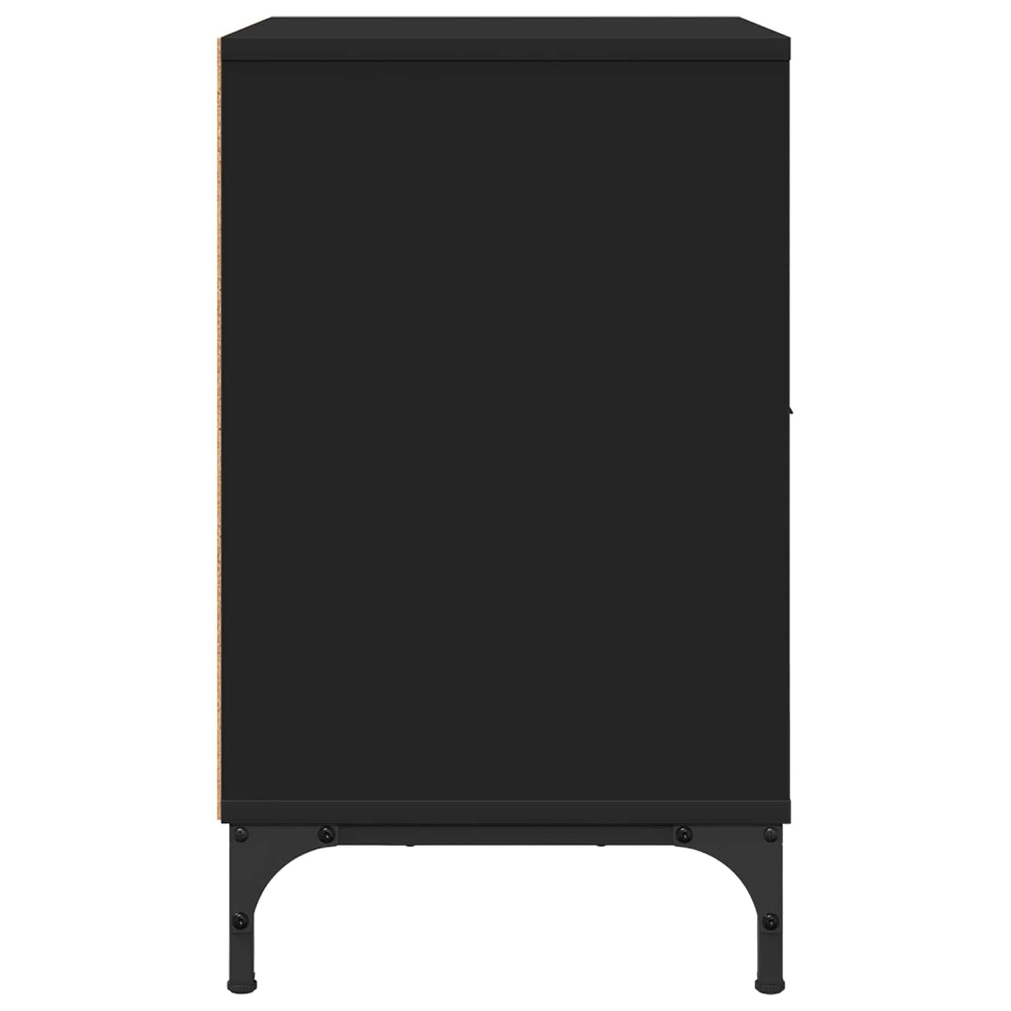 Bedside Cabinet 2 pcs Black 49 x 36 x 61 cm Engineered wood