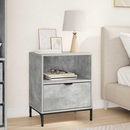 Bedside Cabinet Concrete grey 49 x 36 x 61 cm Engineered wood