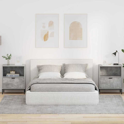 Bedside Cabinet with Drawer 2 pcs Concrete grey 49 x 36 x 61 cm