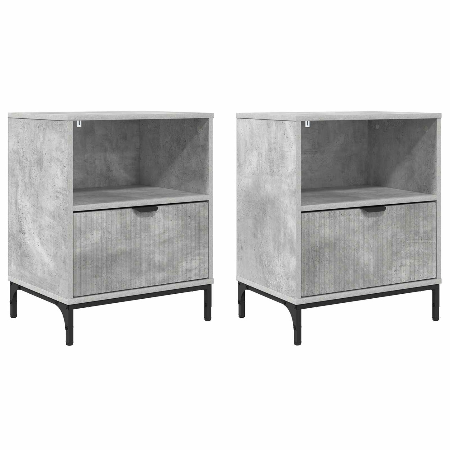 Bedside Cabinet 2 pcs Concrete grey 49 x 36 x 61 cm