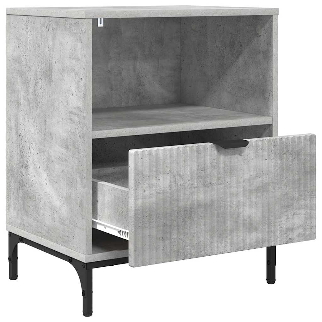 Bedside Cabinet with Drawer 2 pcs Concrete grey 49 x 36 x 61 cm
