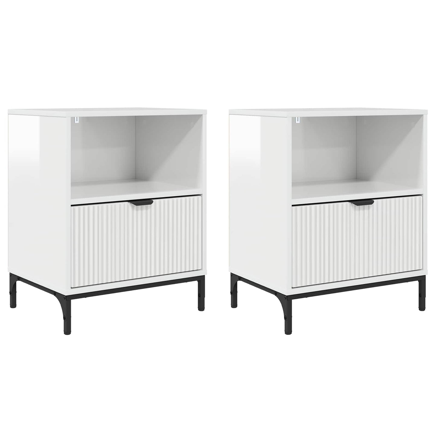 Bedside Cabinet 2 pcs High gloss white 49 x 36 x 61 cm