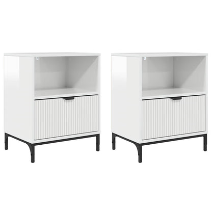 Bedside Cabinet 2 pcs High gloss white 49 x 36 x 61 cm