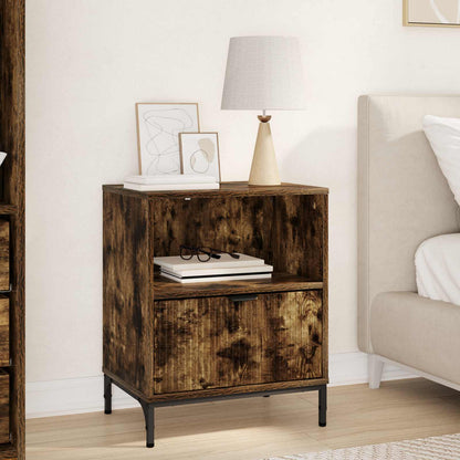 Bedside Cabinet Smoked oak 49 x 36 x 61 cm Engineered wood