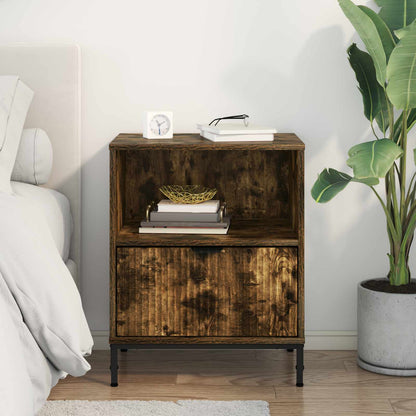 Bedside Cabinet Smoked oak 49 x 36 x 61 cm Engineered wood