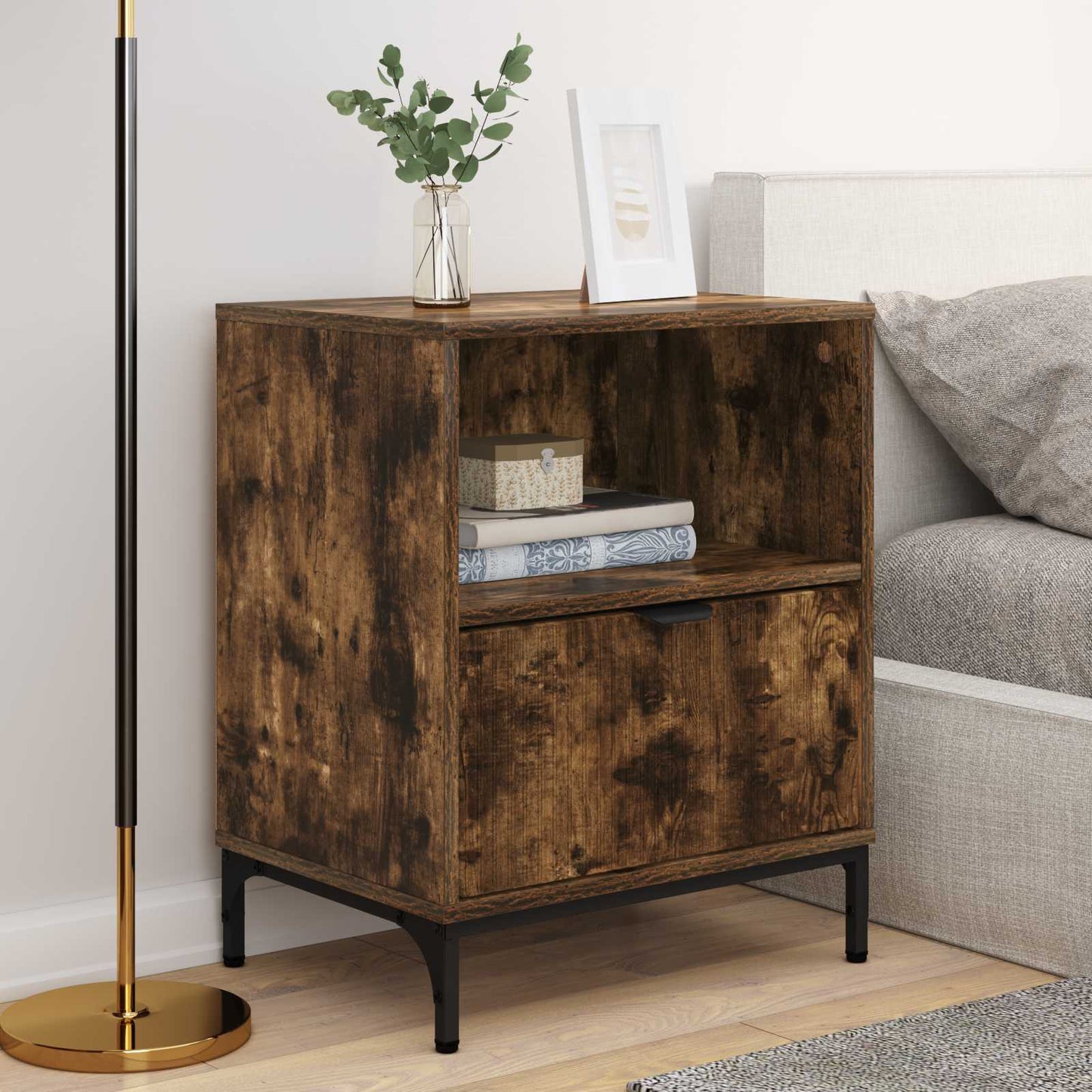 Bedside Cabinet 2 pcs Smoked oak 49 x 36 x 61 cm