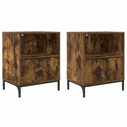 Bedside Cabinet 2 pcs Smoked oak 49 x 36 x 61 cm
