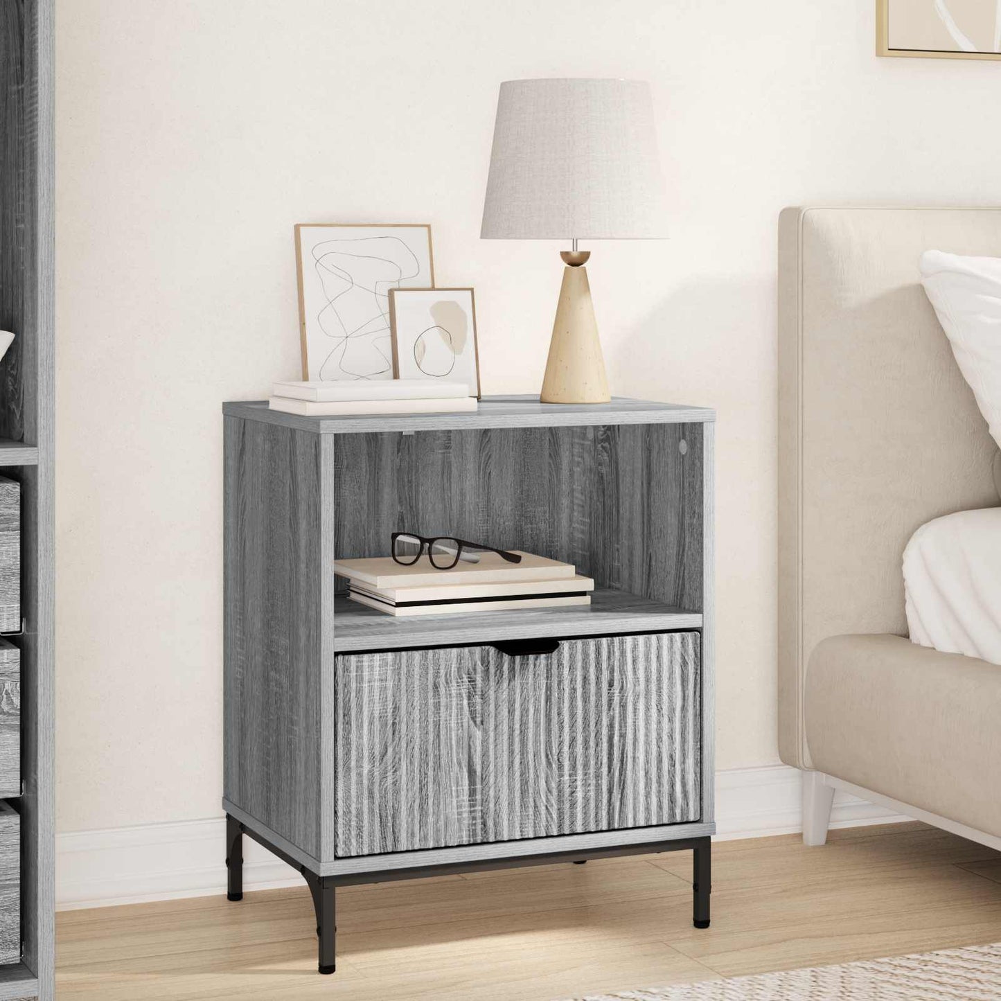 Bedside Cabinet Grey sonoma 49 x 36 x 61 cm Engineered wood