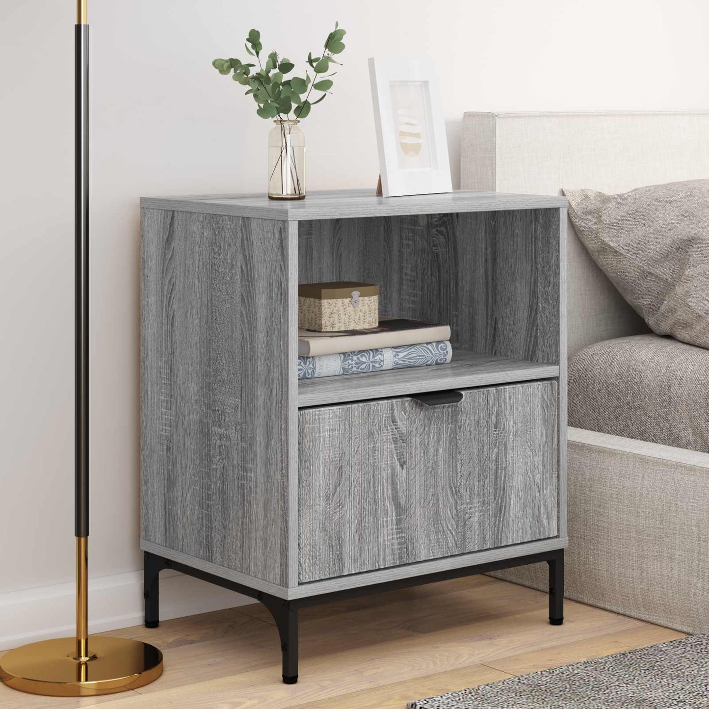 Bedside Cabinet 2 pcs Grey sonoma 49 x 36 x 61 cm