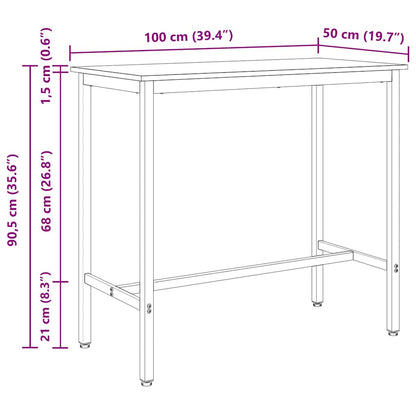 Table Grey Sonoma 100 x 50 x 90.5 cm Engineered Wood and Steel