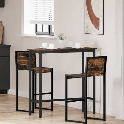 Table Smoked Oak 100 x 40 x 100.5 cm Engineered Wood and Steel