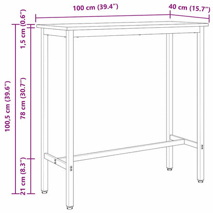 Table Grey Sonoma 100 x 40 x 100.5 cm Engineered Wood and Steel