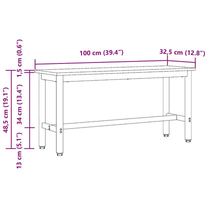 Dining Bench 2 pcs Sonoma Oak 100 x 32.5 x 48.5 cm
