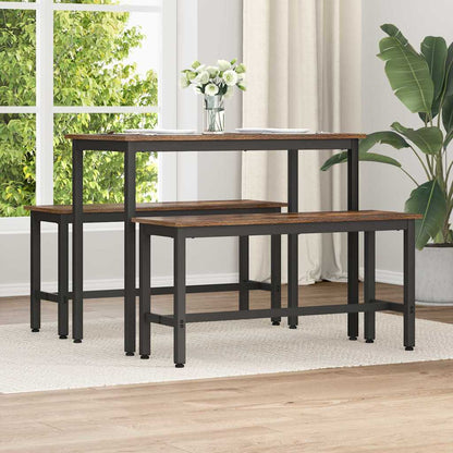 Dining Bench 2 pcs Smoked Oak 100 x 32.5 x 48.5 cm