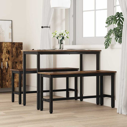 Dining Bench 2 pcs Smoked Oak 100 x 32.5 x 48.5 cm
