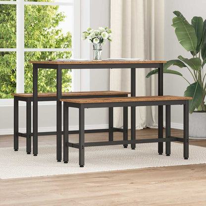 Dining Bench 2 pcs Old Wood 100 x 32.5 x 48.5 cm