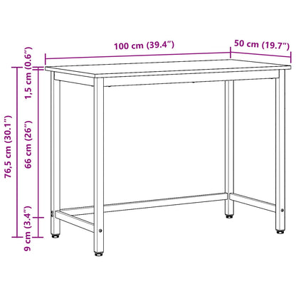 Table Smoked Oak 100 x 50 x 76.5 cm Engineered Wood and Steel