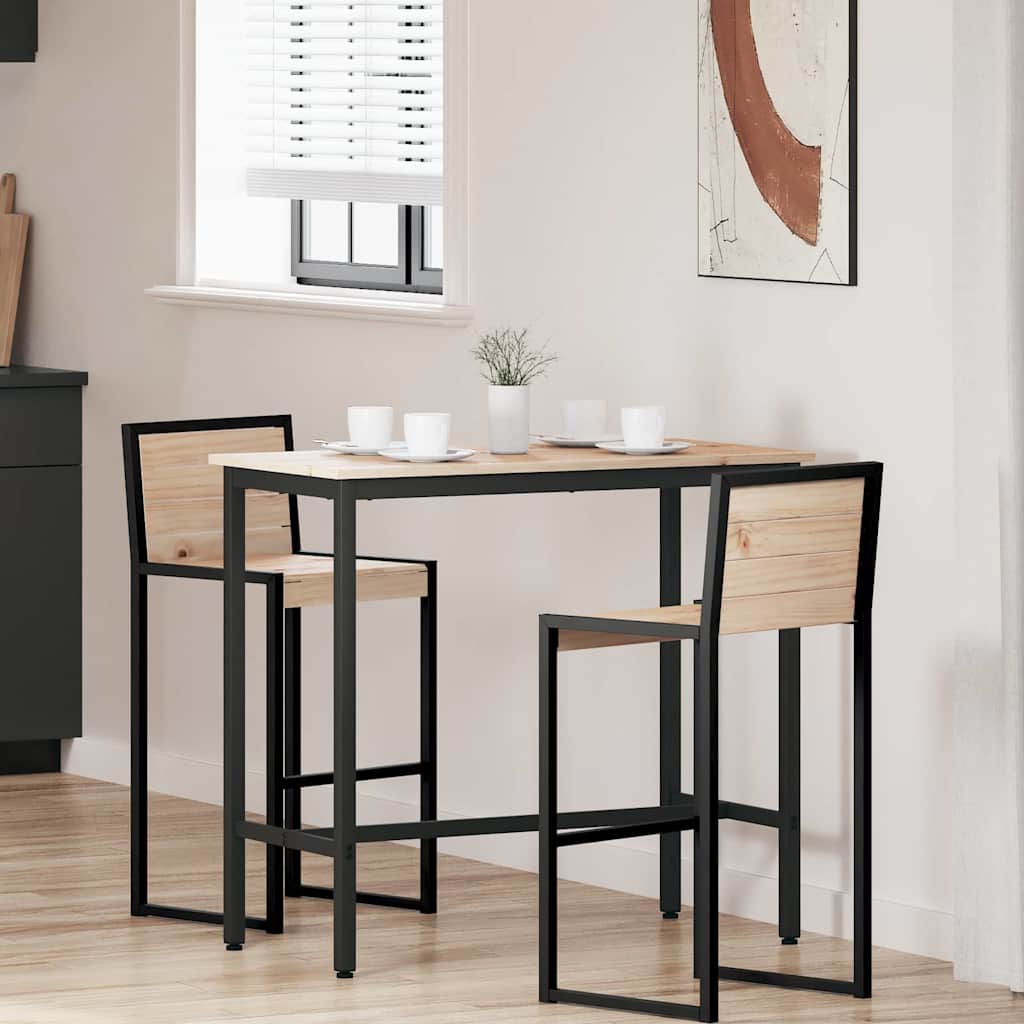 Table Natural 100 x 50 x 91 cm Engineered Wood and Steel