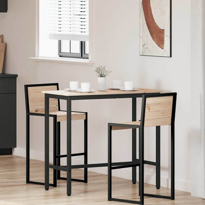 Table Natural 100 x 50 x 91 cm Engineered Wood and Steel