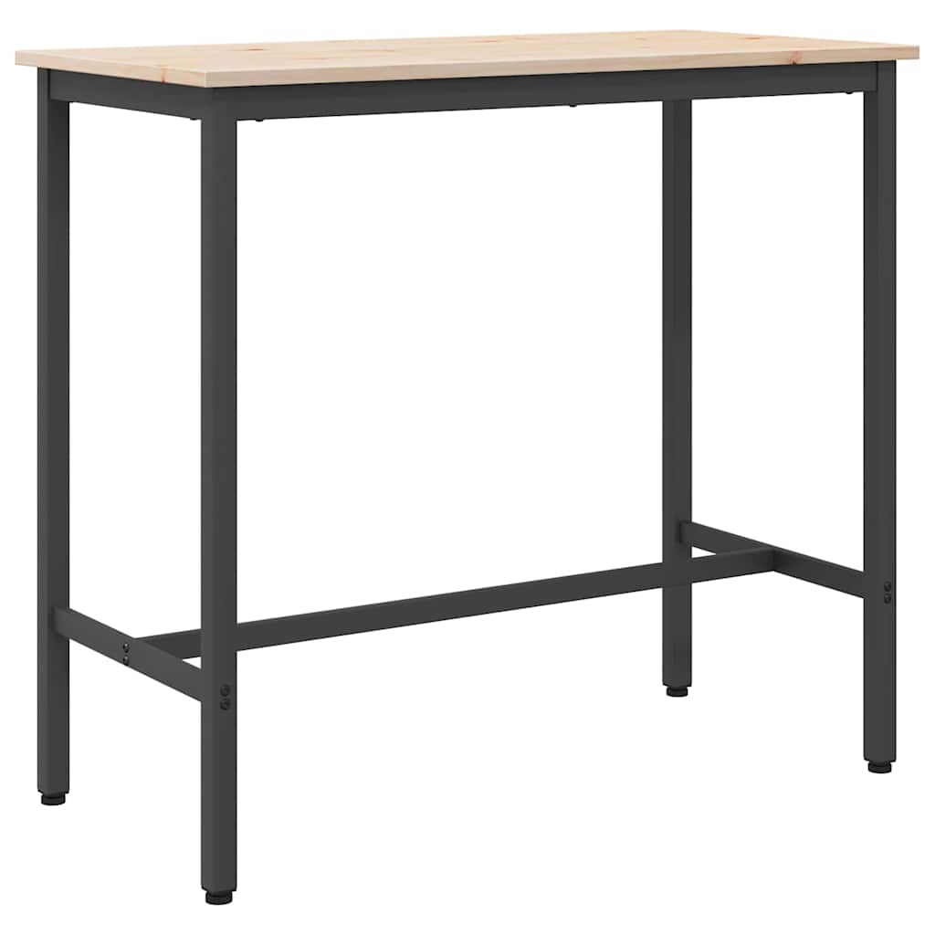 Table Natural 100 x 50 x 91 cm Engineered Wood and Steel