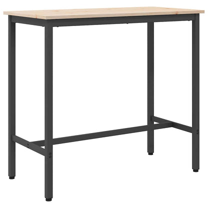 Table Natural 100 x 50 x 91 cm Engineered Wood and Steel