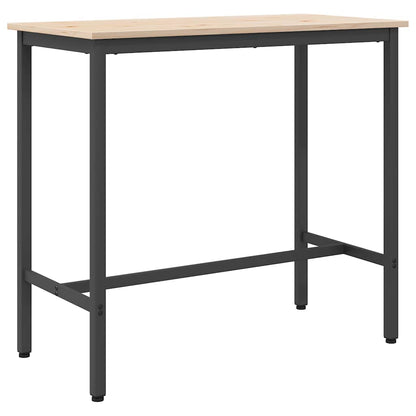 Table Natural 100 x 50 x 91 cm Engineered Wood and Steel