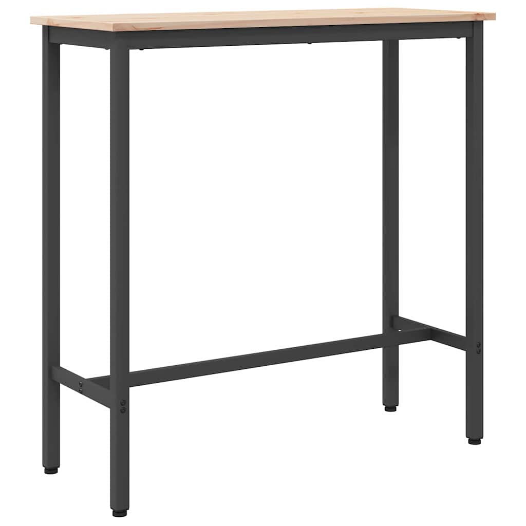 Table Natural 100 x 40 x 101 cm Engineered Wood and Steel