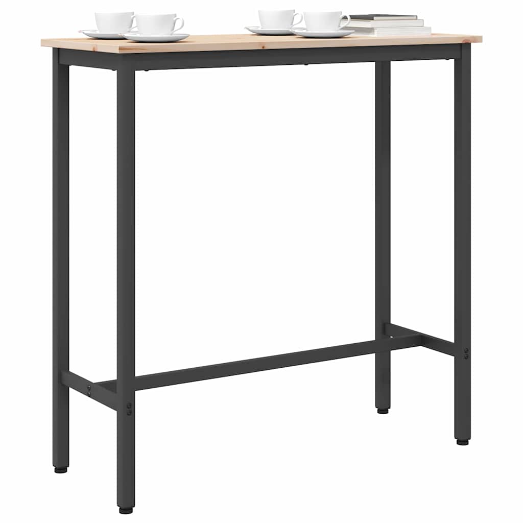 Table Natural 100 x 40 x 101 cm Engineered Wood and Steel