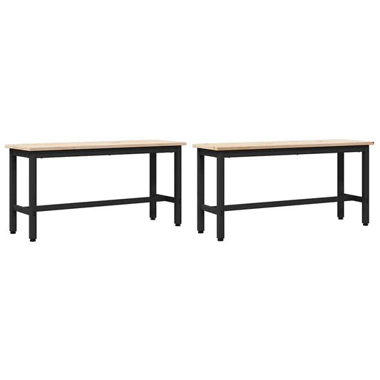 Dining Benches 100 x 32.5 x 49 cm 2 pcs Solid pine wood Natural