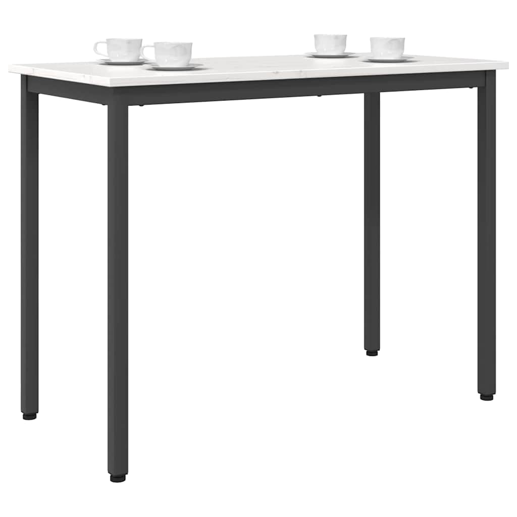 Table White 100 x 50 x 77 cm Engineered Wood and Steel