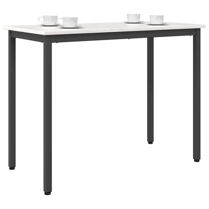Table White 100 x 50 x 77 cm Engineered Wood and Steel