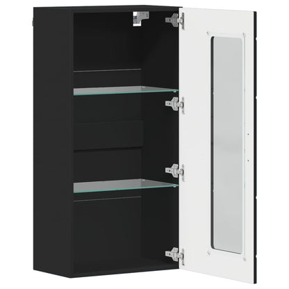 Wooden Cabinet Black Engineered Wood