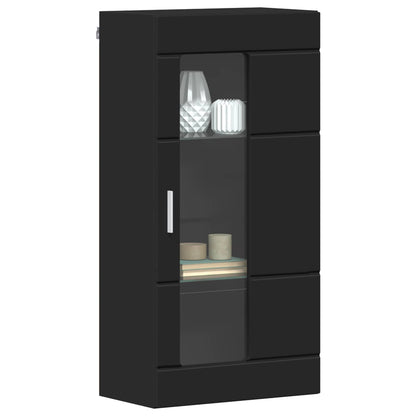 Wooden Cabinet Black Engineered Wood